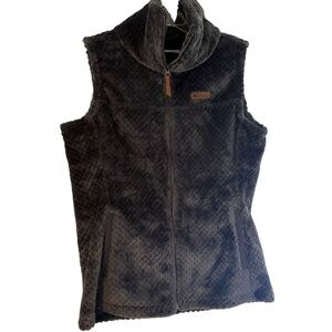 Columbia Women's Fire Side Sherpa Vest Gray Zip Up Soft Outerwear Size Large